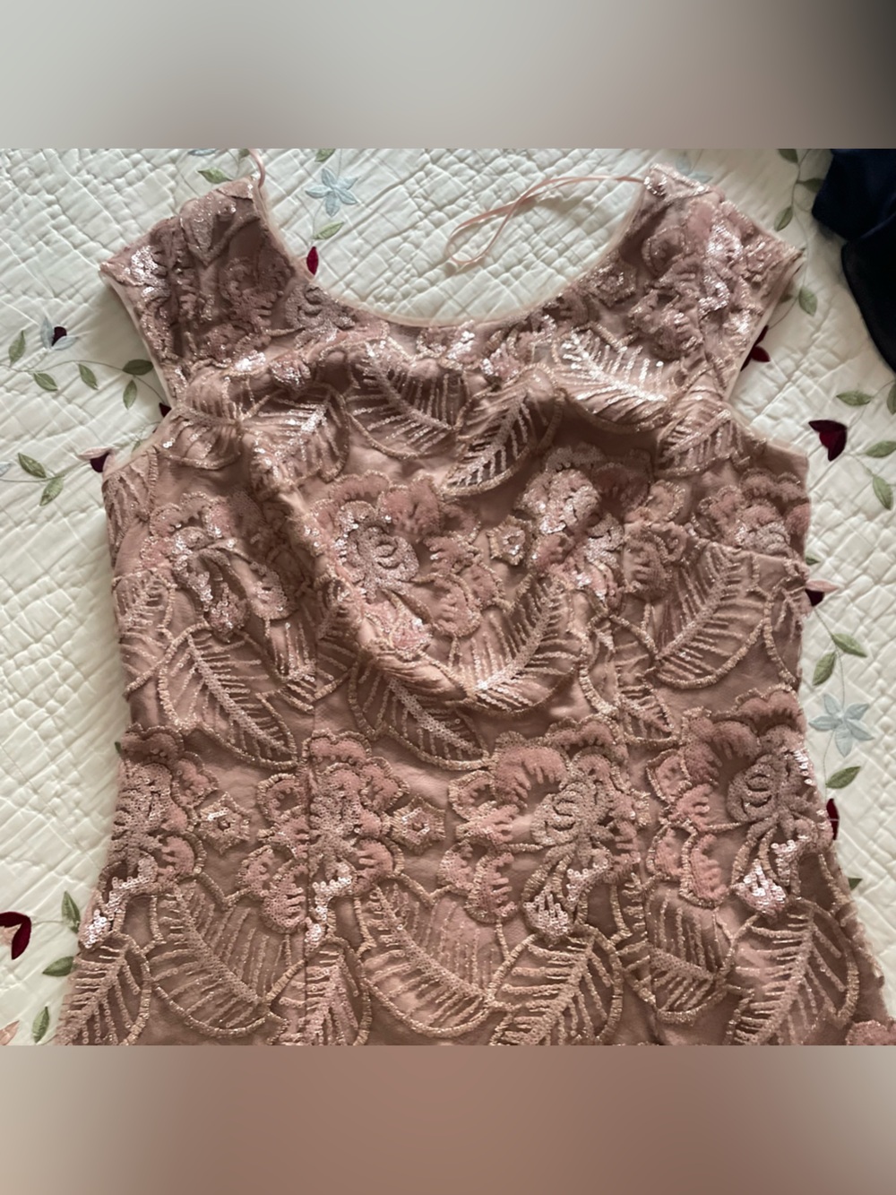 Alex Evenings Dusty Rose Lace Overlay Evening Top